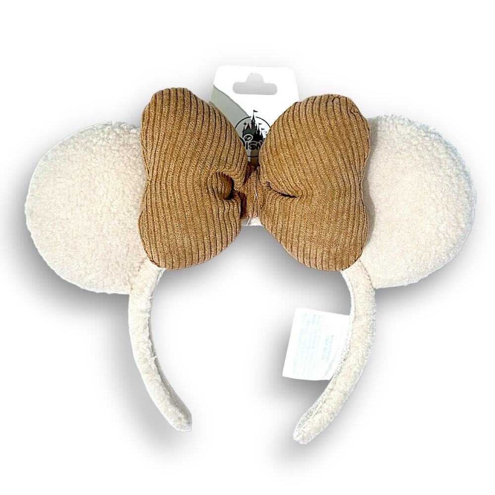 Disney Parks 2026 Fall Sherpa Fuzzy Mickey Minnie Bow Ear Headband New